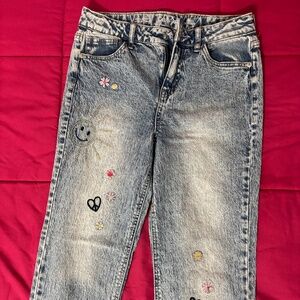 Cat & Jack Girls’ Embroidered Ankle Straight Jeans | Size 12